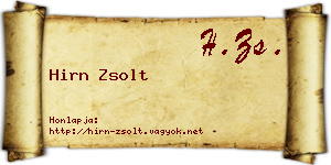 Hirn Zsolt névjegykártya